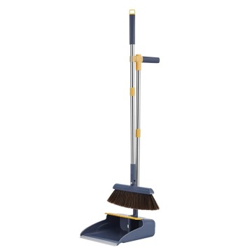 Hot Soft Hair Foldable Broom and Dustpan Set with Steel and Plastic Construction
