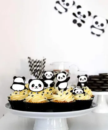 Walking Mylar Panda Balloon Panda Headband Foil Balloons for Panda Bear Birthday Party Decorations