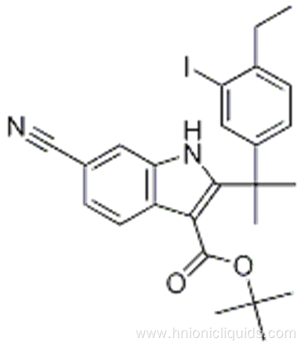 tert-butyl 6-cyano-2-(2-(4-ethyl-3-iodophenyl)propan-2-yl)-1H-indole-3-carboxylate CAS 1256584-75-4