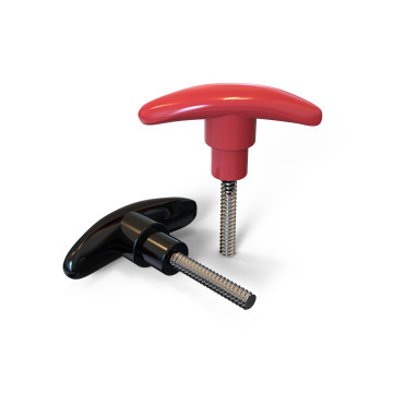 China Supplier Custom Design Plastic Bakelite T Shape Knob with Stainless Steel Screw