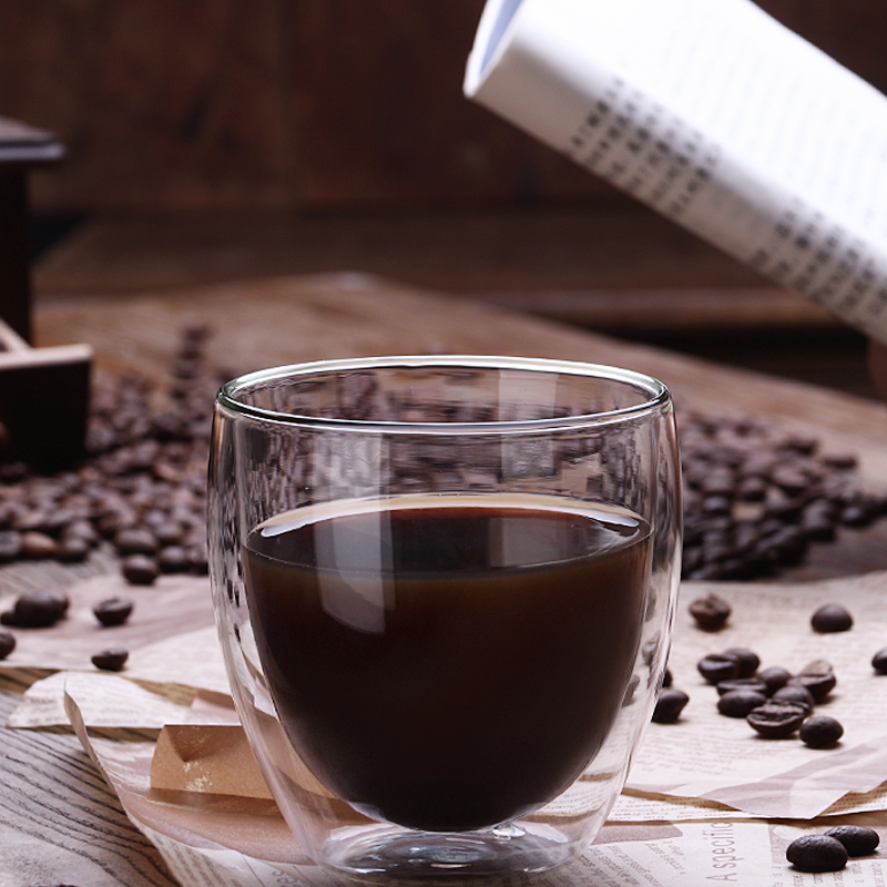 Vaso de borosilicato transparente reutilizable, taza de café para beber, vasos aislados, espresso, capuchino, tazas para bebidas calientes