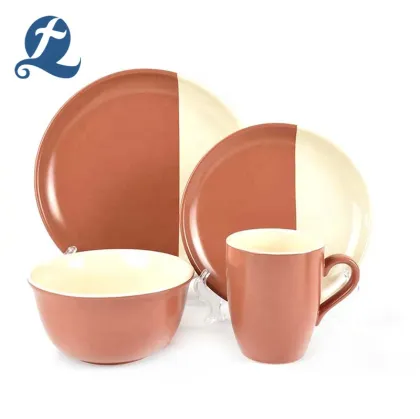 modern color matte ceramic tableware set restaurant
