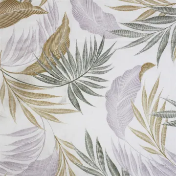 Customizable 100% Linen Fabric: White Boho Palm Printed Curtains and Textiles for Fashion and Home Decor