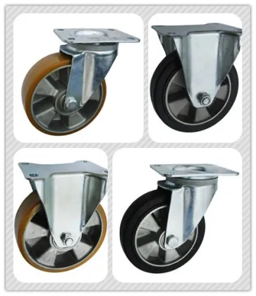 caster wheel for trolley,125mm swivel galvanized caster wheel,double brake caster