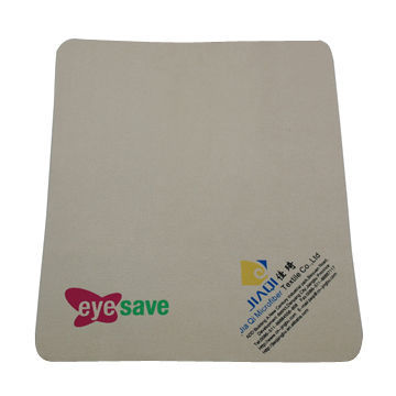Fiber optical lens cleaning cloth with embossed logo, 100% microfiber