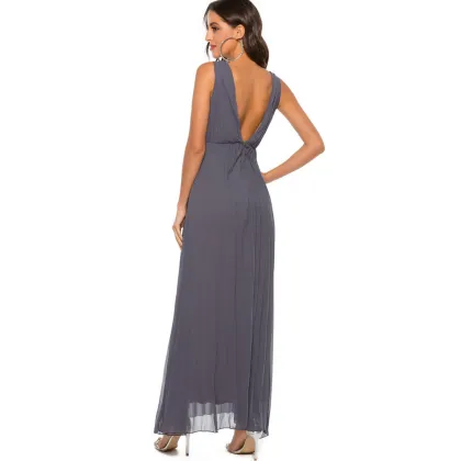 Club Pleated Middle Sleeve chiffon lace Long skirt