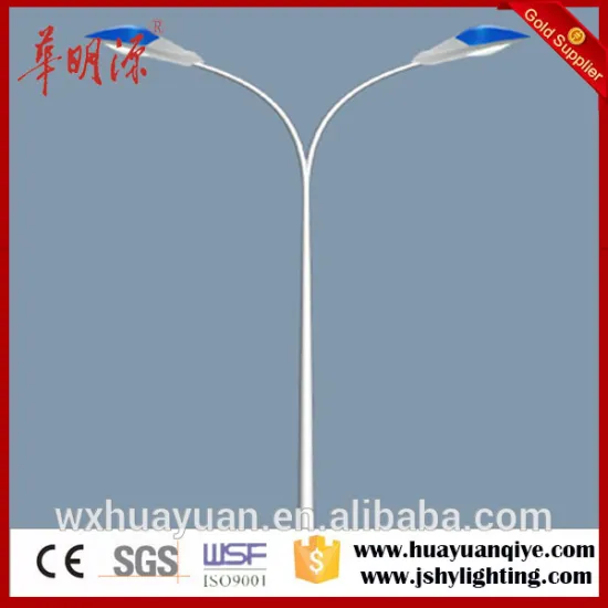 Double arm streel road street pole lamp post columns
