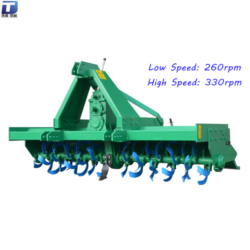 Soil tillage varying speed 3-point rotary tiller rotavator