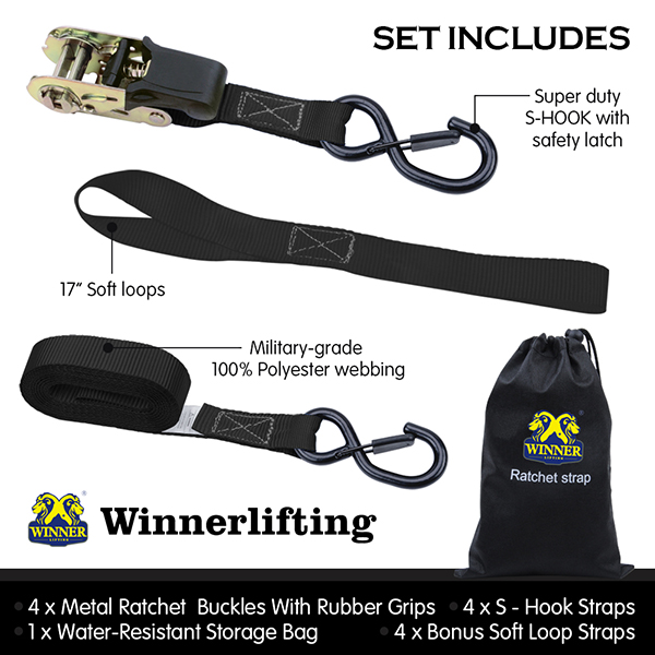 Ratchet Straps 4 Pack