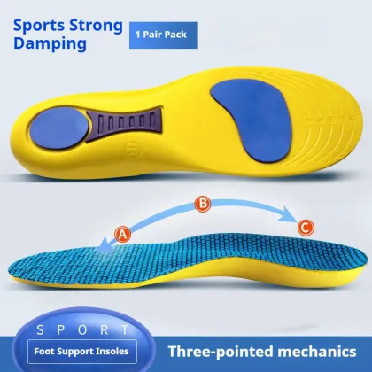 Shock-Absorbing Deodorant Sport Insoles for Men and Women