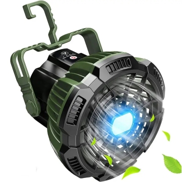 Banque d'alimentation de contrôle de rotation 180 portable avec lumière LED, rechargeable pour le plafond, ventilateur de camping en plein air "