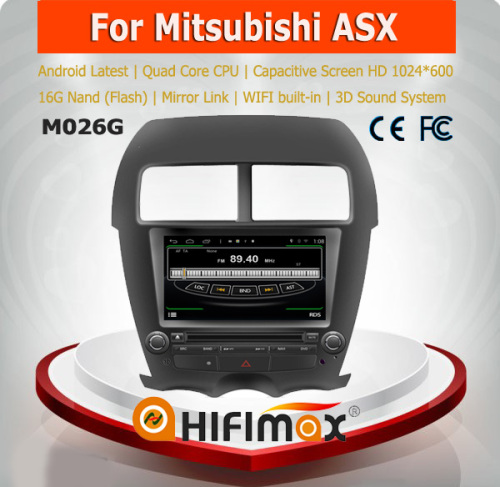 HIFIMAX Android 4.4.4 quad core 16G car radio for Mitsubishi ASX car stereo car multimedia system 2 din touch screen HD 1024*600