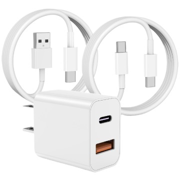 ZF मूल 20W PD USB -C ड्यूल पोर्ट वॉल चार्जर - यूएस/ईयू/यूके प्लग