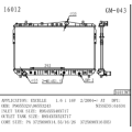 Radiator for GM EXCELLE 1.6 i OEMnumber 96553243