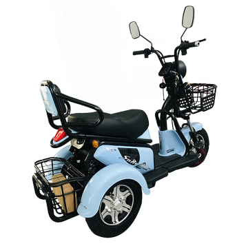 3 Wheel Electric Delivery Tricycle with 2 Storage Baskets and Seats