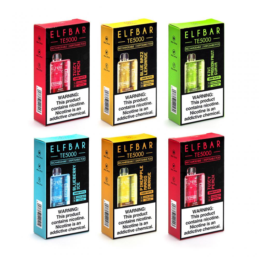 Neueste Elf Bar TE5000 Puffs Einwegvape wiederaufladbar