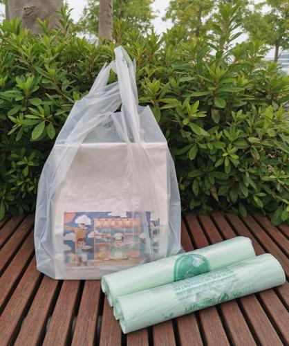 Bolsas plásticas biodegradables compostables de la camiseta