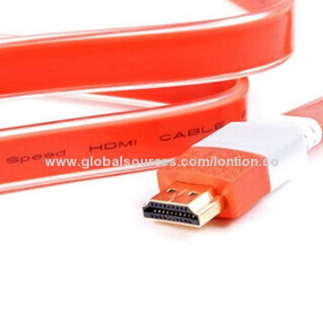 Double color flat cable, 19p AM to AM, supports 3D, CE, FCC, RoHS certified