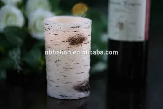 bitch bark flameless wax battery operated led candle flicker real wax candle