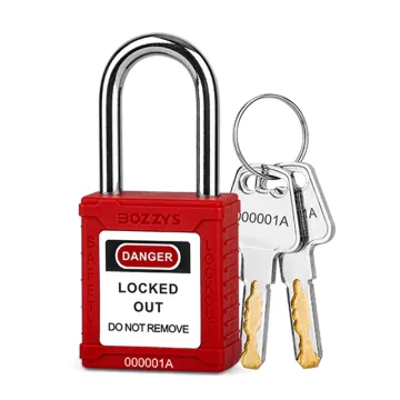BOZZYS Safety Lockout Padlocks - Nylon PA Body, Keyed Differently for Industrial Lockout Tagout