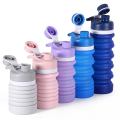 Bottiglia d&#39;acqua pieghevole in silicone senza BPA