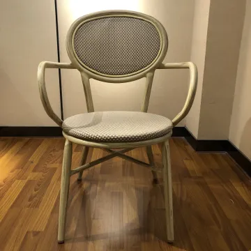 French Retro Solid Wood Hand Rattan Dining Set