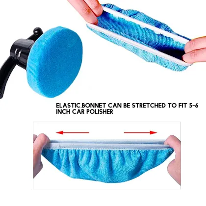Blue Microfiber Polishing Bonnet Pad