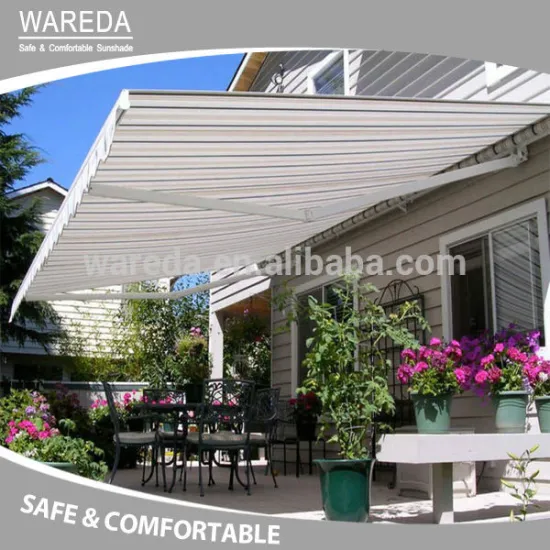 Electrical Patio Used Full Cassette Motorized Sun Rain Awning with LED light