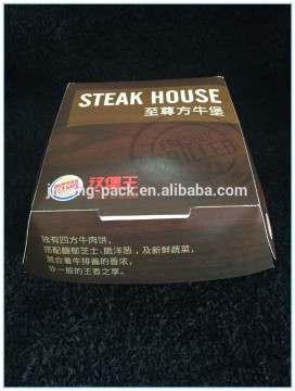 custom design cheap Clamshell paper burger box