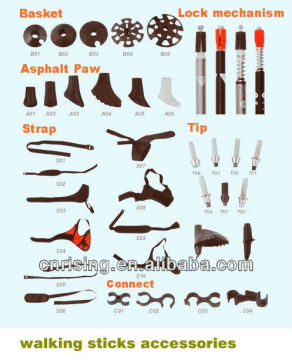 All kinds of accessories for walking sticks