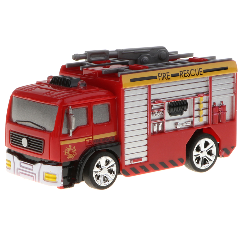 1/58 scale Remote Control RC Fire Truck Electronic Car Vehicle Model Toy with Light Xmas Gifts for Kid Firefighter Playset