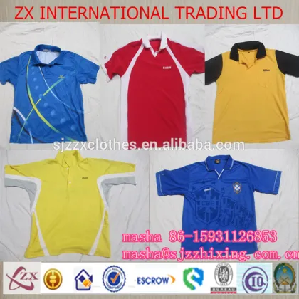 Bale Men Short Sleeve Collar T-shirt Summer Wholesale Used Clothing summer high quality used clothing