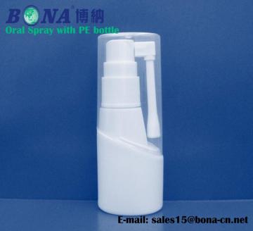 Pharmaceutical packaging 30ml HDPE bottle with oral spray screw on pump with 15days delivery on price USD0.1**