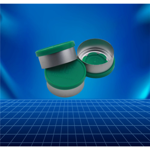 green flip-off cap for infusion bottle