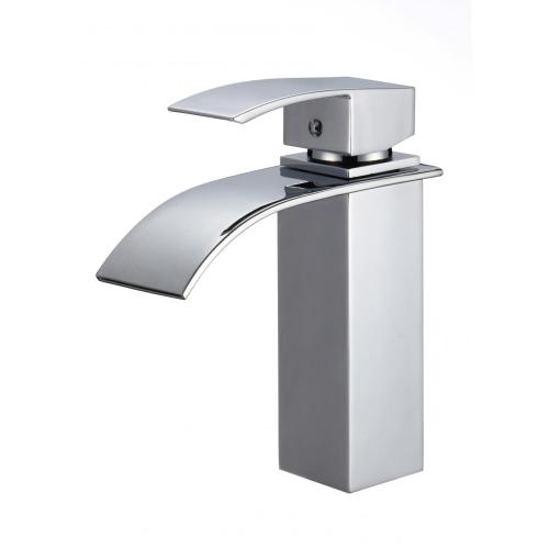 Single Handle Basin Faucet Square Brass Single Handle Waterfall Basin Faucet Manufactory