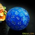 Bescon Glowing Polyhedral 100 Sides Dice Acid Blue, Luminous D100 Dice, 100 Sided Cube, Glow in Dark D100 Game Dice