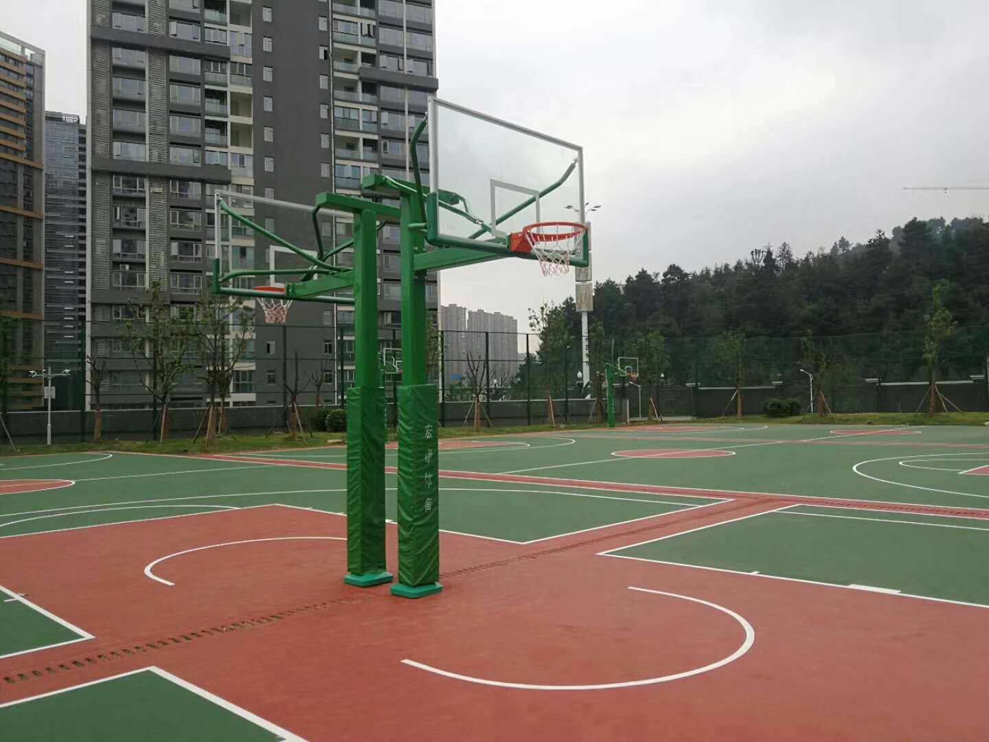 Manufacture Sales Fixed Basketball Hoop Stand Basketball Pole Basketball Ring Pole3