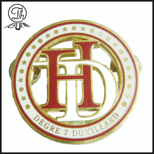 Hollow logo metal enamel badge