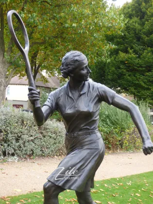 Outdoor Garden Bronze Tennis Player Woman Female Sculpture