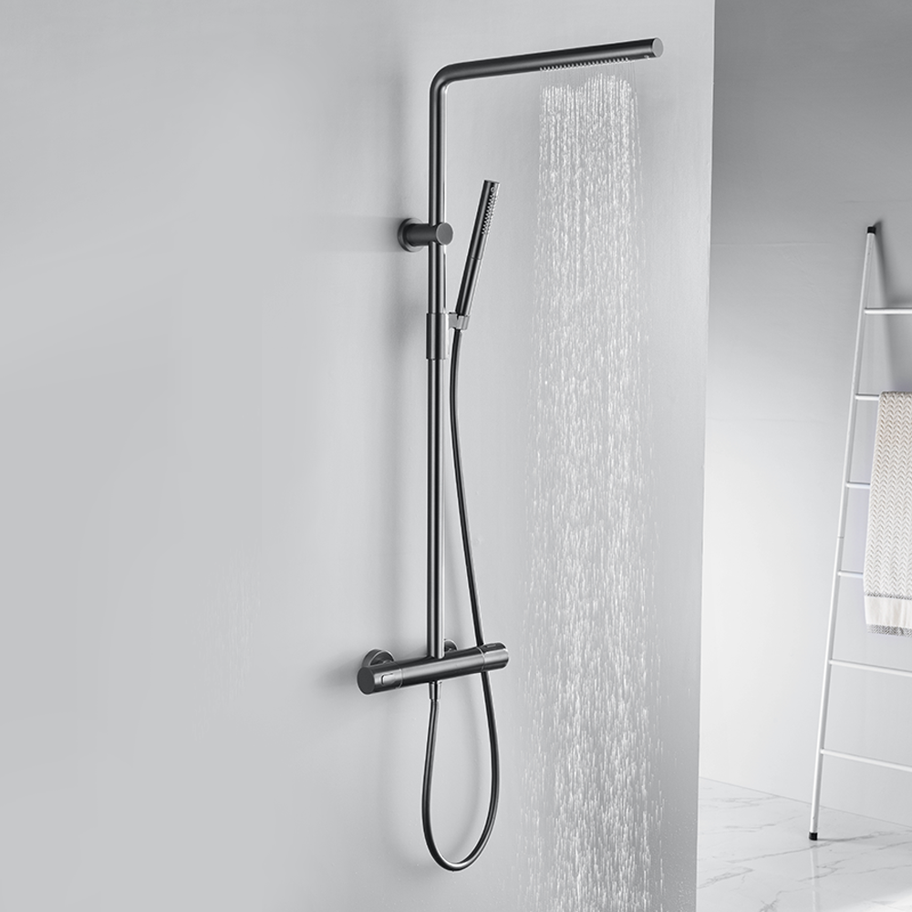 Gun Gray Thermostatic Shower Set