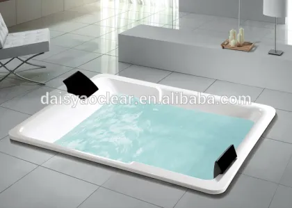 Acrylic bathtub with shower and pillows, round bath tub for adults.