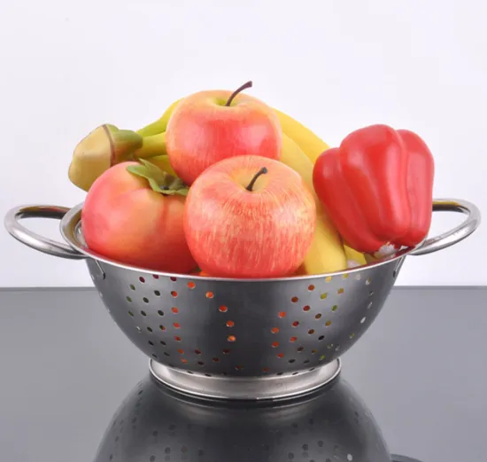 Stainless Steel Multicolor High Foot Washing Rice Sieve