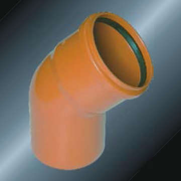 DIN Drainage Upvc Elbow 45 ° Rubber Spigot Warna Kelabu