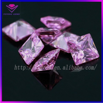 China Pink CZ Stone Price List Square Step Cut Zirconia Gem