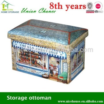 2015 Store painting folding Ottoman stool for home organization in style of SU17+/OT00059