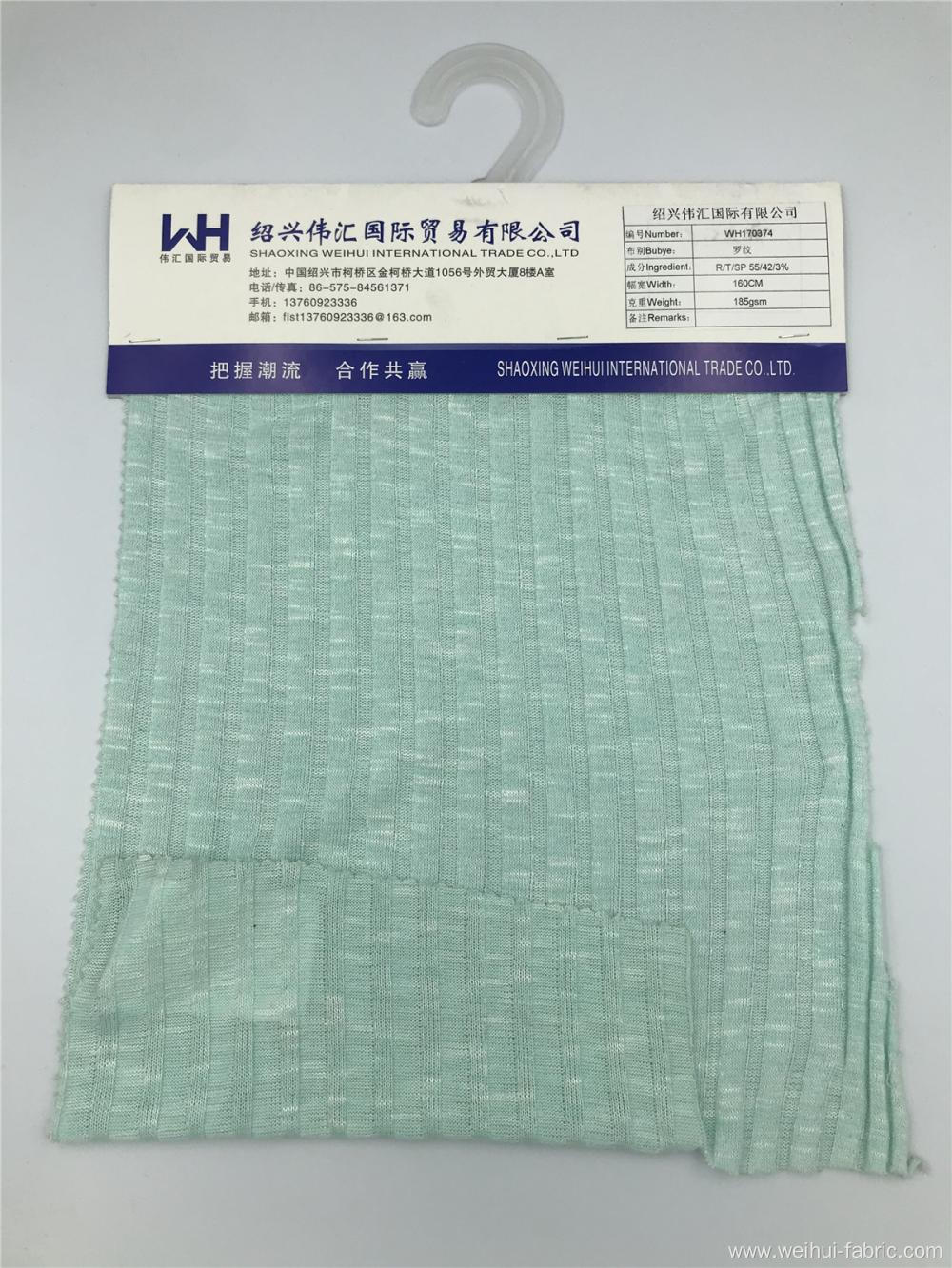 High Quality Ribbing Knitted R/T/SP Light Green Fabrics