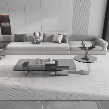 Modern Living Room Furniture Set with Glass Coffee Table