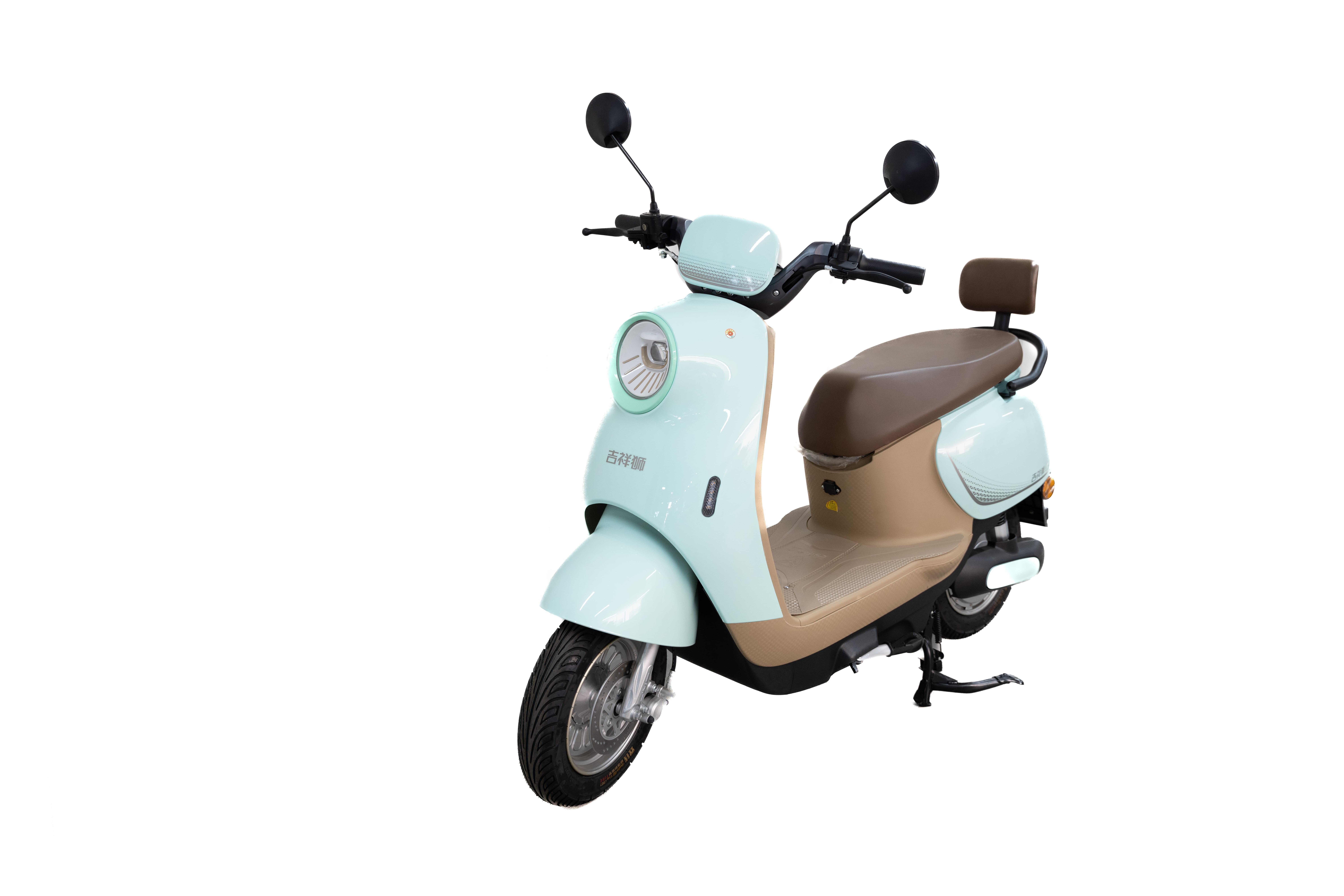 Pastel Green Electric Scooter with Retro Style