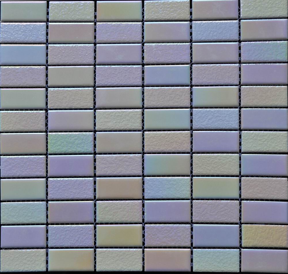 Pink Rectangle Chip Ceramic Mosaic