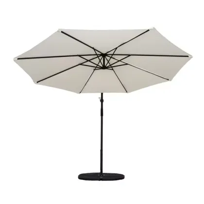 White Cantilevered Umbrella Sombrilla Blanca